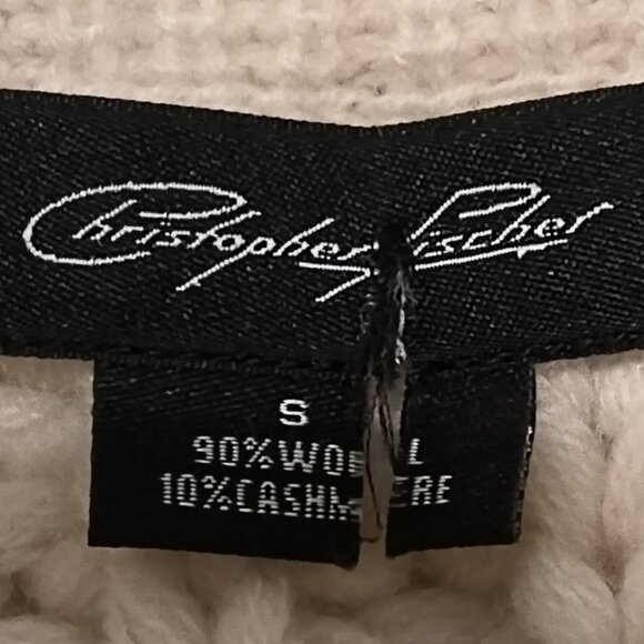 Christopher Pischer wool/cashmere cream cardigan sweater size S - Picture 2 of 8